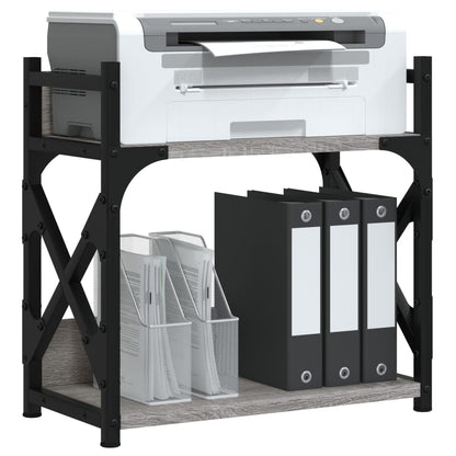 Printer Stand 2-Tier Grey Sonoma 40x20x40 cm Engineered Wood