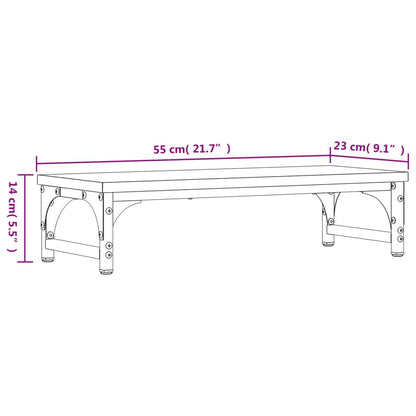 Monitor Stand Smoked Oak 55x23x14 cm Engineered Wood