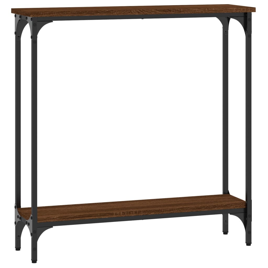 Console Table Brown Oak 75x22.5x75 cm Engineered Wood