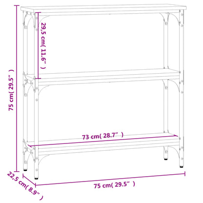 Console Table Grey Sonoma 75x22.5x75 cm Engineered Wood