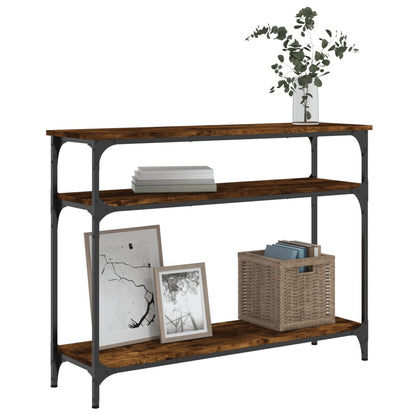 Console Table Smoked Oak 100x29x75 cm Engineered Wood