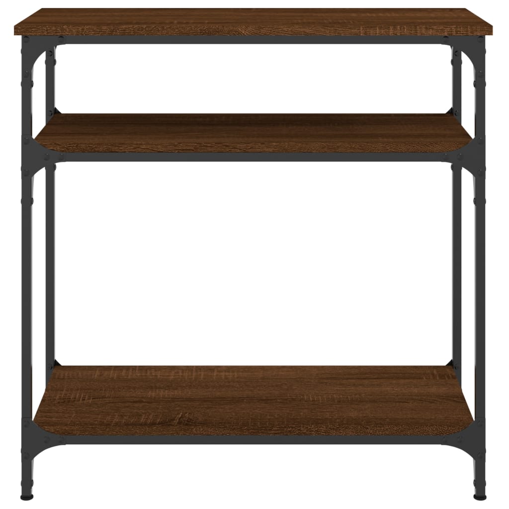 Console Table Brown Oak 75x29x75 cm Engineered Wood