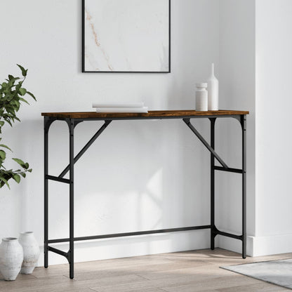 Console Table Smoked Oak 100x32x75 cm Engineered Wood