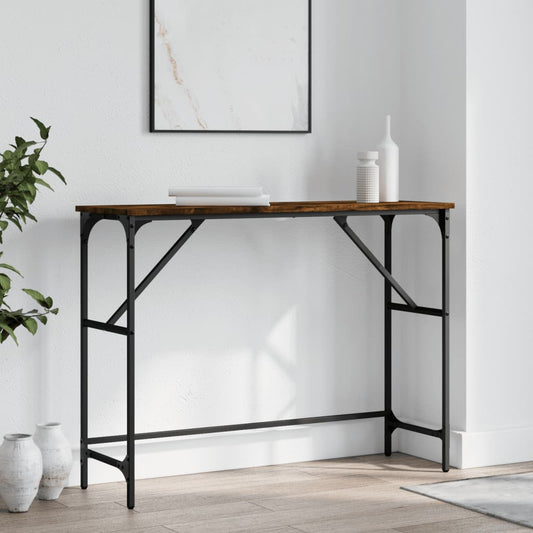 Console Table Smoked Oak 100x32x75 cm Engineered Wood