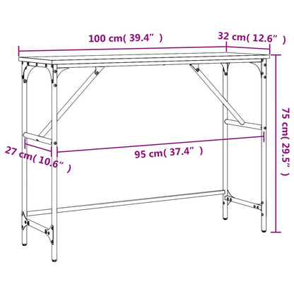 Console Table Grey Sonoma 100x32x75 cm Engineered Wood