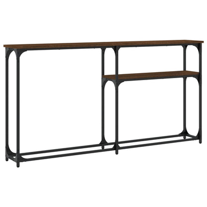 Console Table Brown Oak 145x22.5x75 cm Engineered Wood