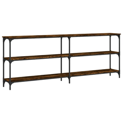 Console Table Smoked Oak 200x29x75 cm Engineered Wood