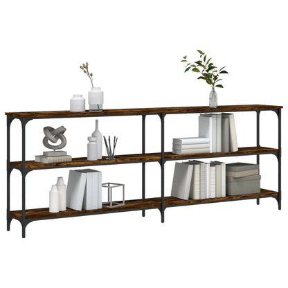 Console Table Smoked Oak 200x29x75 cm Engineered Wood