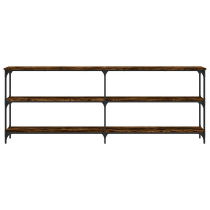 Console Table Smoked Oak 200x29x75 cm Engineered Wood