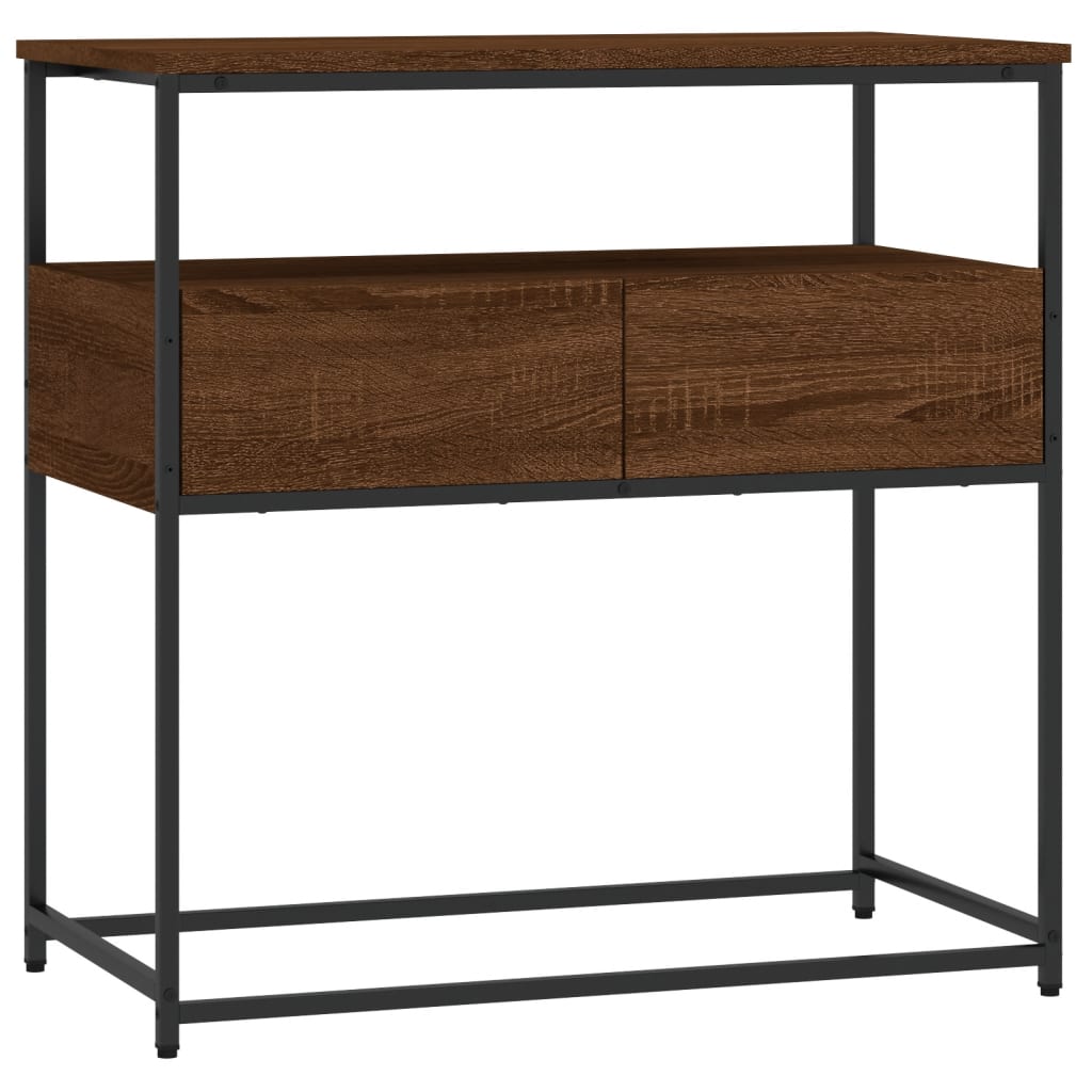 Console Table Brown Oak 75x40x75 cm Engineered Wood