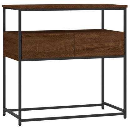 Console Table Brown Oak 75x40x75 cm Engineered Wood
