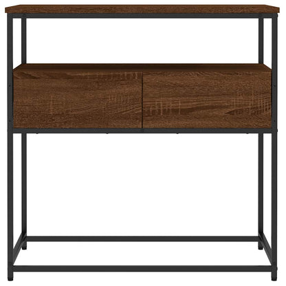 Console Table Brown Oak 75x40x75 cm Engineered Wood