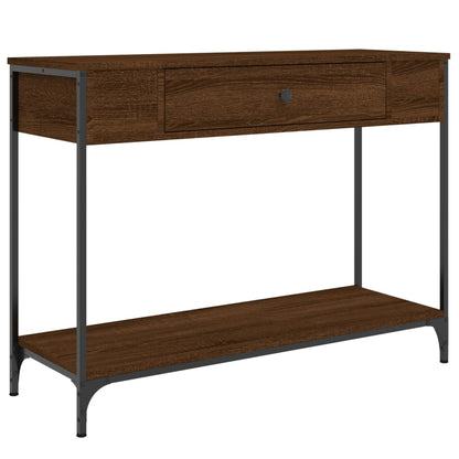 Console Table Brown Oak 100x34.5x75 cm Engineered Wood