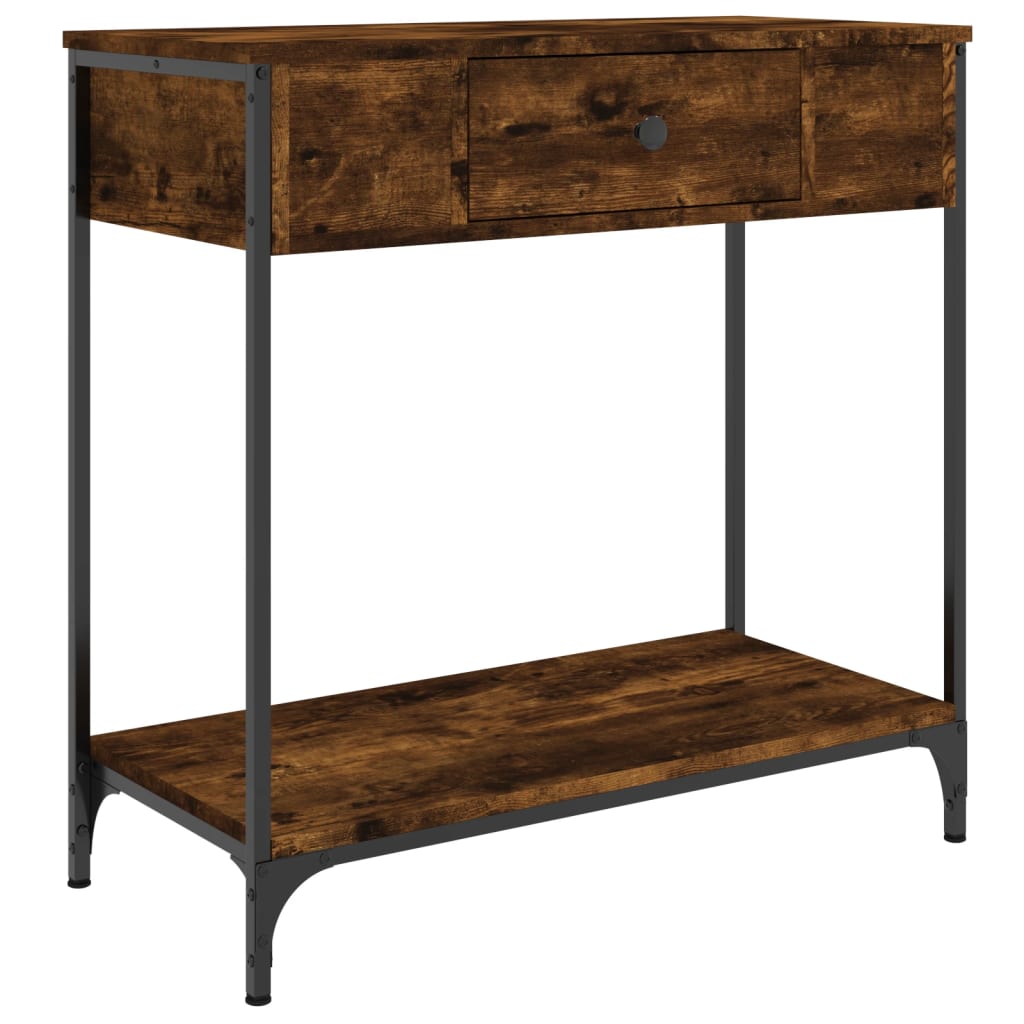 Console Table Smoked Oak 75x34.5x75 cm Engineered Wood