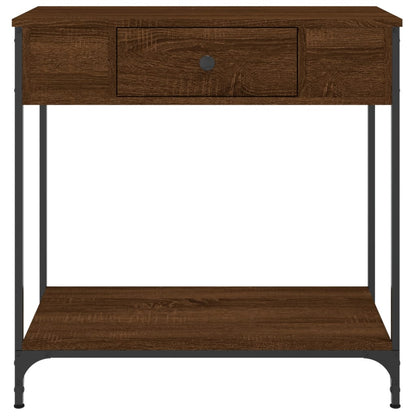Console Table Brown Oak 75x34.5x75 cm Engineered Wood