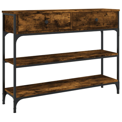 Console Table Smoked Oak 100x25x75 cm Engineered Wood