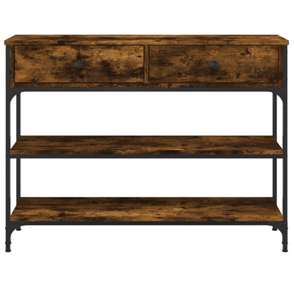 Console Table Smoked Oak 100x25x75 cm Engineered Wood
