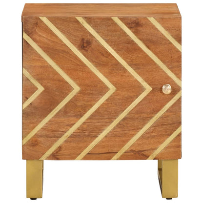 Bedside Cabinet Brown and Black Solid Wood Mango