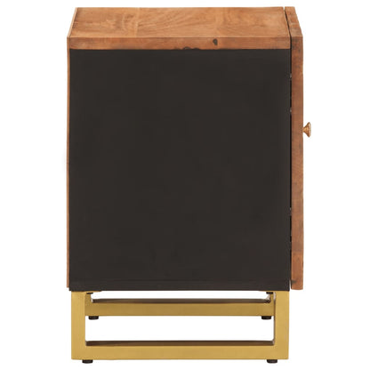 Bedside Cabinet Brown and Black Solid Wood Mango