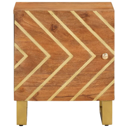Bedside Cabinets 2 pcs Brown and Black Solid Wood Mango