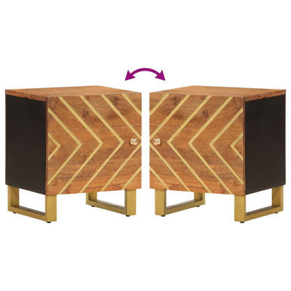 Bedside Cabinets 2 pcs Brown and Black Solid Wood Mango