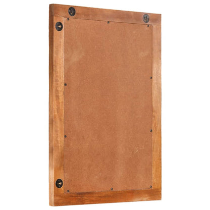 Bathroom Mirror Brown 50x70x3 cm Solid Wood Mango and Glass