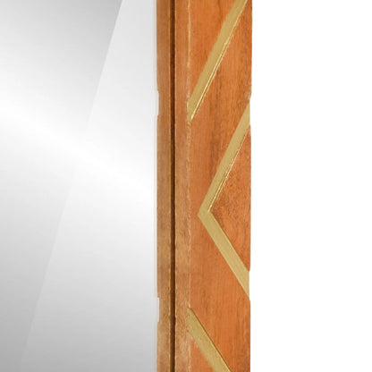 Bathroom Mirror Brown 50x70x3 cm Solid Wood Mango and Glass