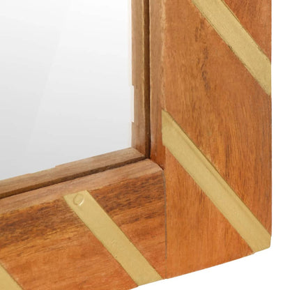Bathroom Mirror Brown 50x70x3 cm Solid Wood Mango and Glass