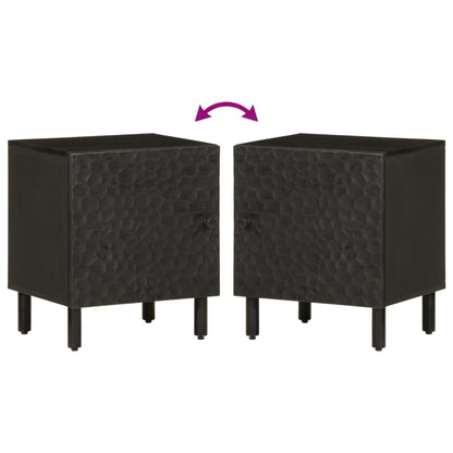 Bedside Cabinet Black 40x33x46 cm Solid Wood Mango