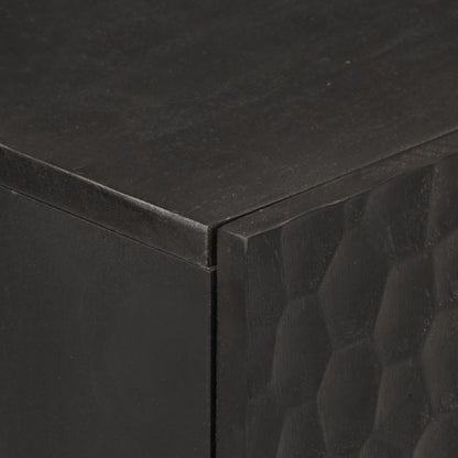Side Cabinet Black 60x33x75 cm Solid Wood Mango