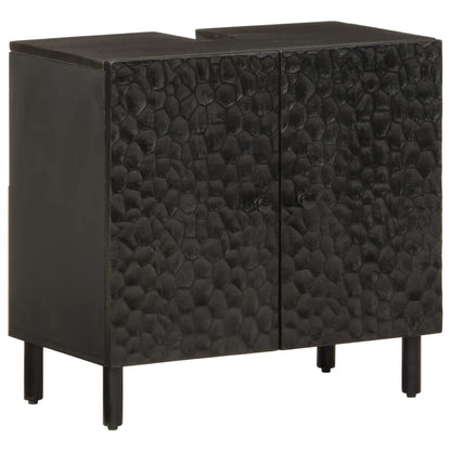 Bathroom Sink Cabinet Black 62x33x58 cm Solid Wood Mango