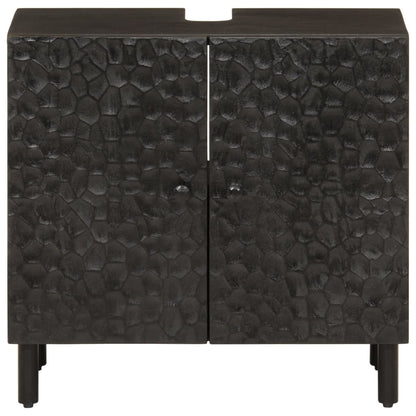 Bathroom Sink Cabinet Black 62x33x58 cm Solid Wood Mango