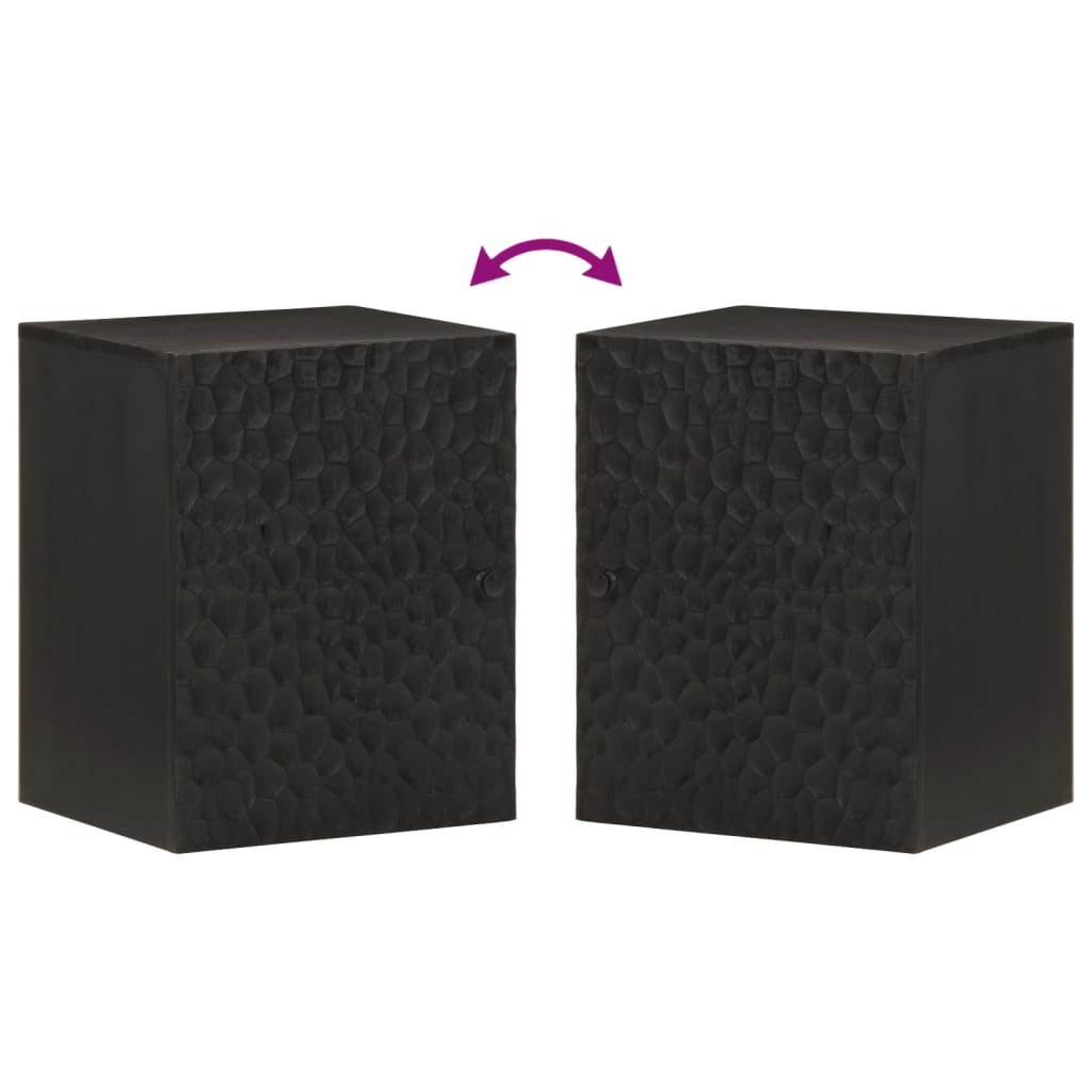 Bathroom Wall Cabinet Black 38x33x48 cm Solid Wood Mango