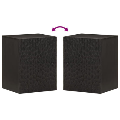 Bathroom Wall Cabinet Black 38x33x48 cm Solid Wood Mango