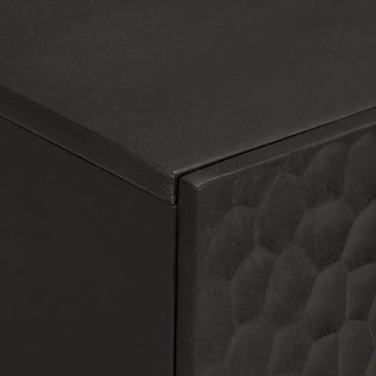 Side Cabinet Black 90x33x75 cm Solid Wood Mango