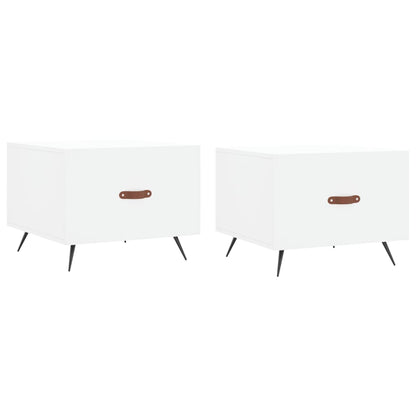 Coffee Tables 2 pcs White 50x50x40 cm Engineered Wood