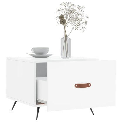 Coffee Tables 2pcs High Gloss White 50x50x40 cm Engineered Wood