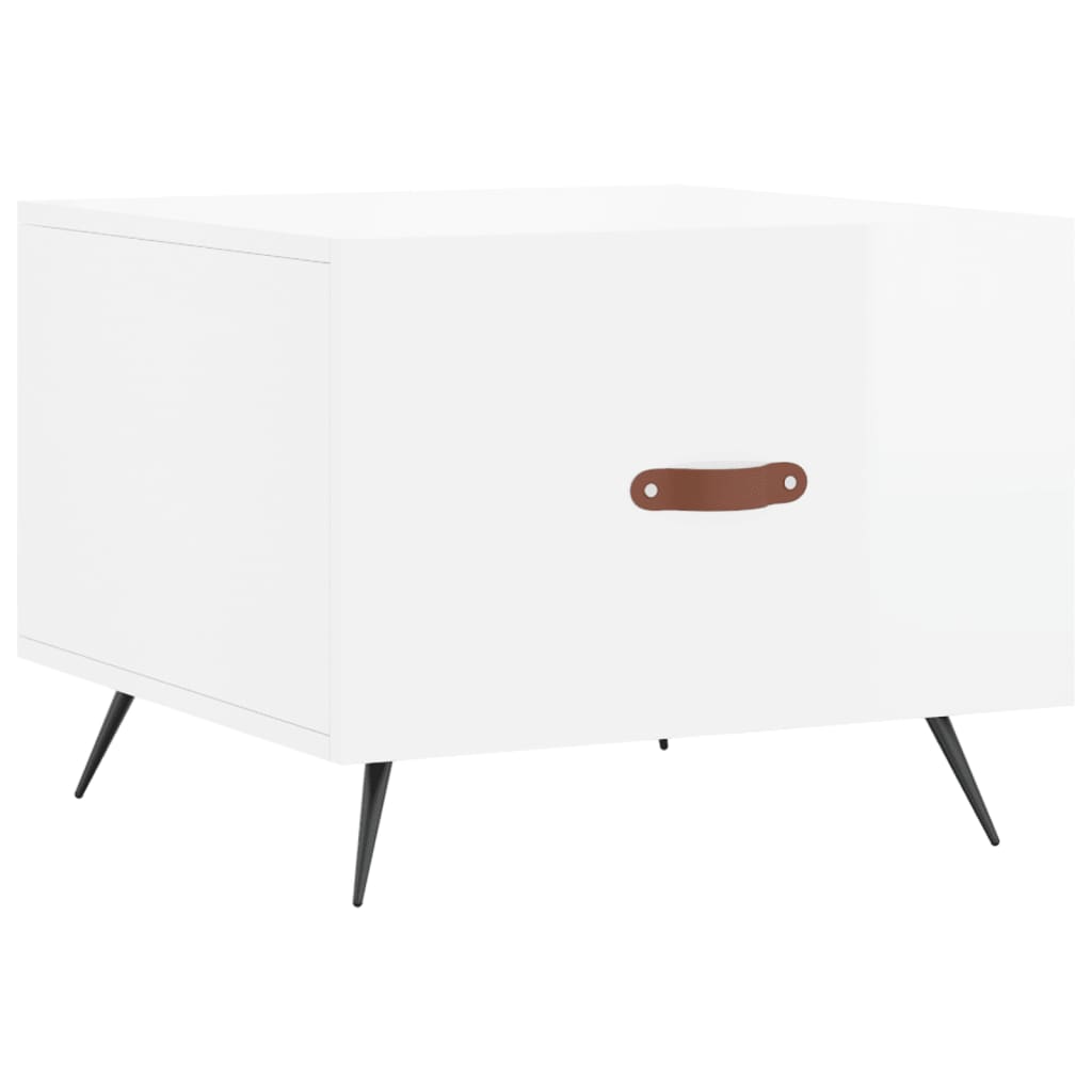 Coffee Tables 2pcs High Gloss White 50x50x40 cm Engineered Wood