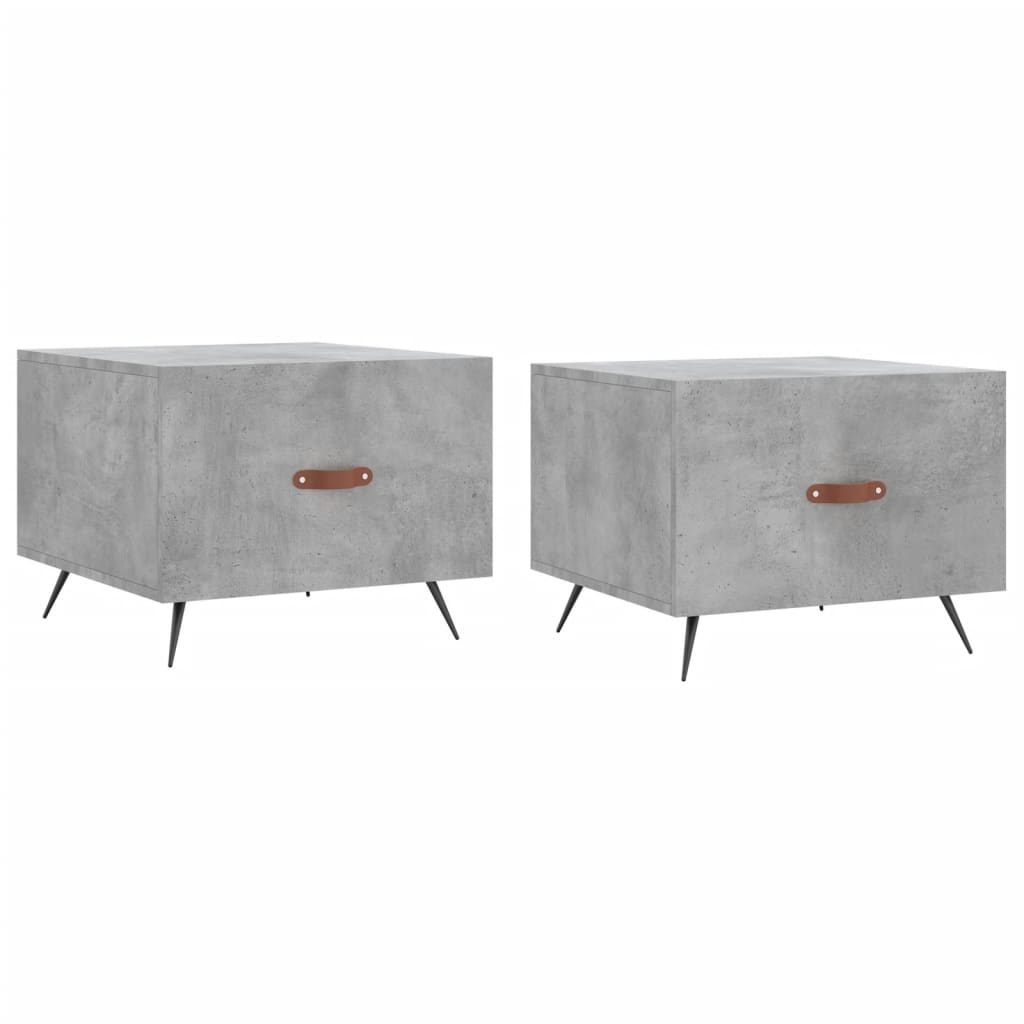 Coffee Tables 2 pcs Concrete Grey 50x50x40 cm Engineered Wood