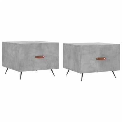 Coffee Tables 2 pcs Concrete Grey 50x50x40 cm Engineered Wood