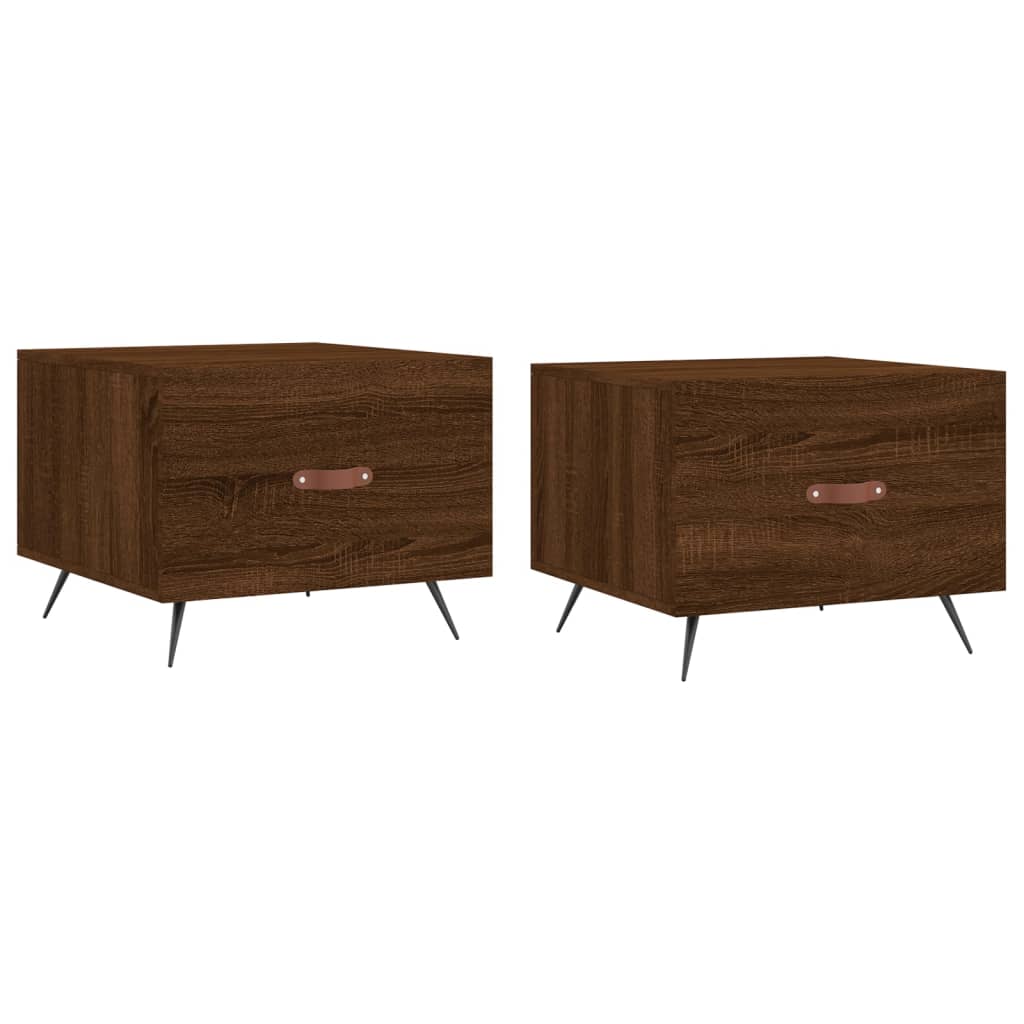 Coffee Tables 2 pcs Brown Oak 50x50x40 cm Engineered Wood