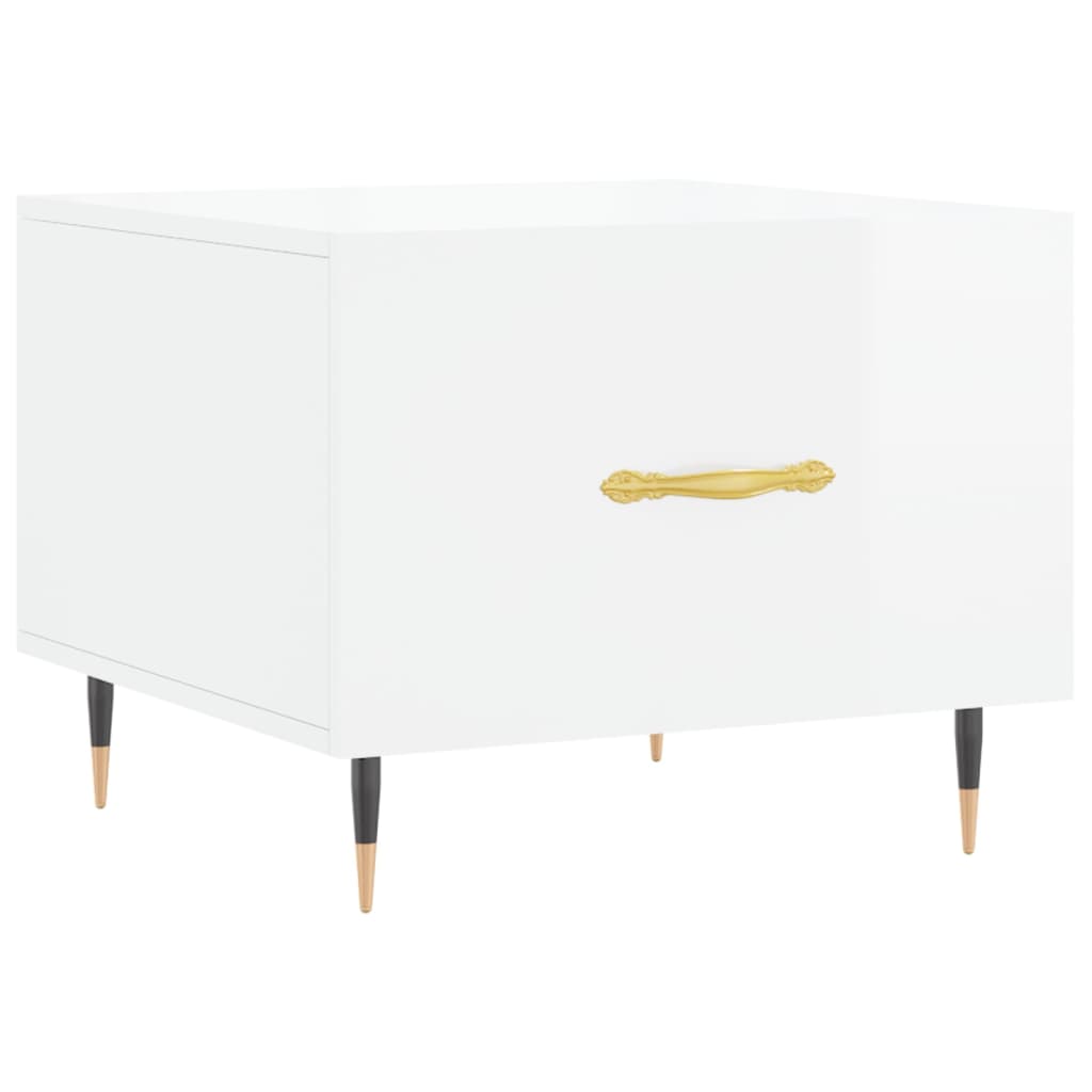 Coffee Tables 2pcs High Gloss White 50x50x40 cm Engineered Wood