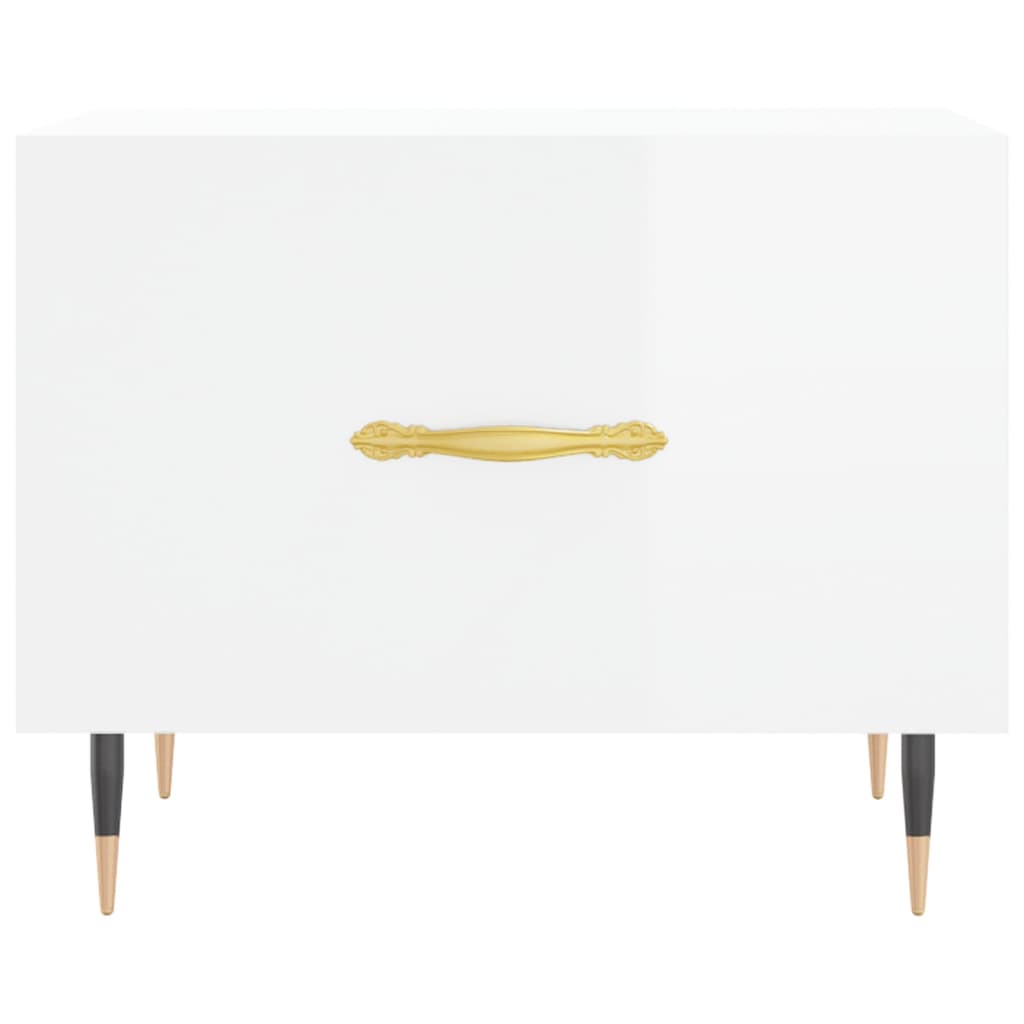 Coffee Tables 2pcs High Gloss White 50x50x40 cm Engineered Wood