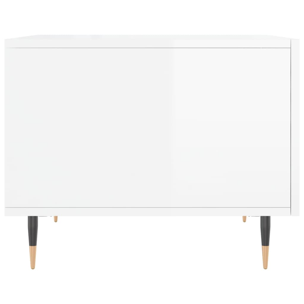 Coffee Tables 2pcs High Gloss White 50x50x40 cm Engineered Wood