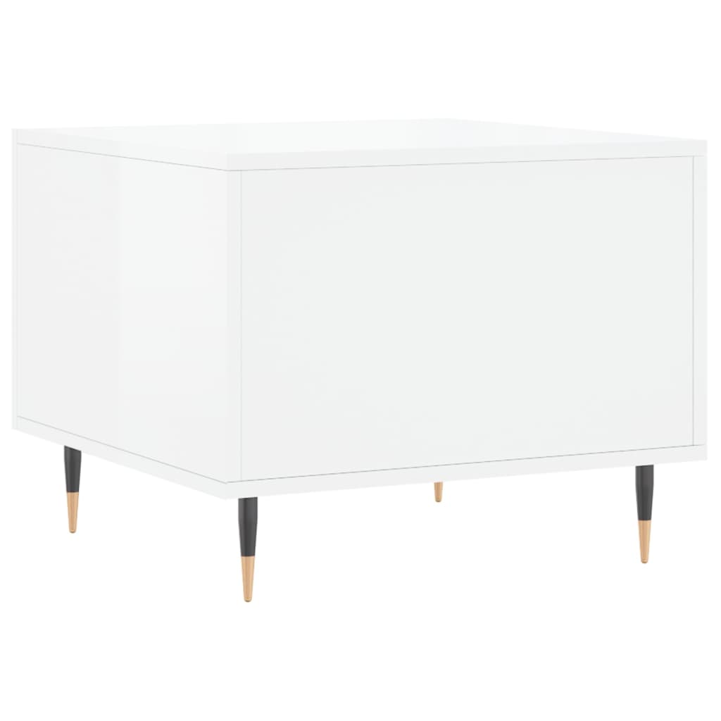 Coffee Tables 2pcs High Gloss White 50x50x40 cm Engineered Wood