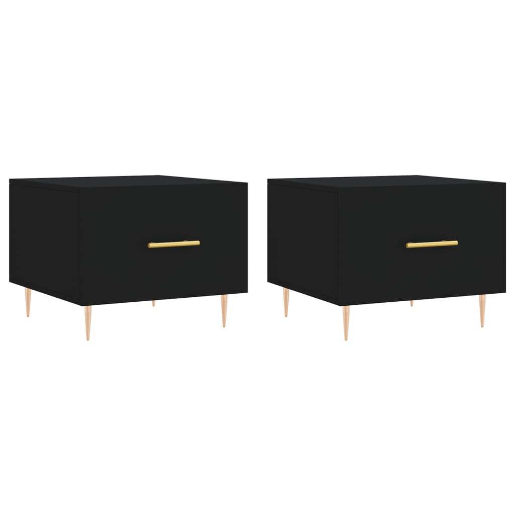 Coffee Tables 2 pcs Black 50x50x40 cm Engineered Wood