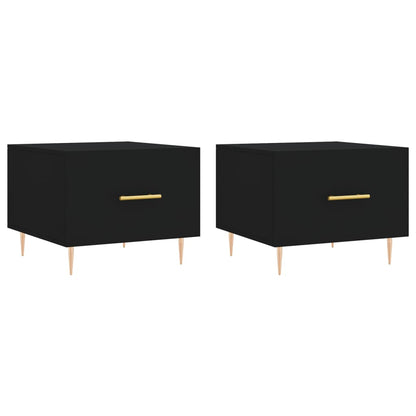 Coffee Tables 2 pcs Black 50x50x40 cm Engineered Wood