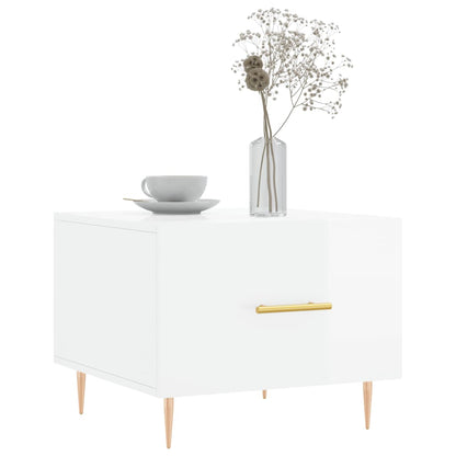 Coffee Tables 2pcs High Gloss White 50x50x40 cm Engineered Wood