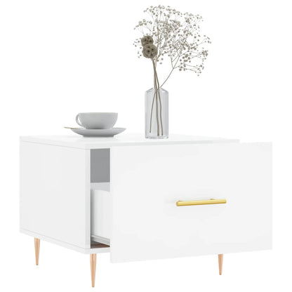 Coffee Tables 2pcs High Gloss White 50x50x40 cm Engineered Wood