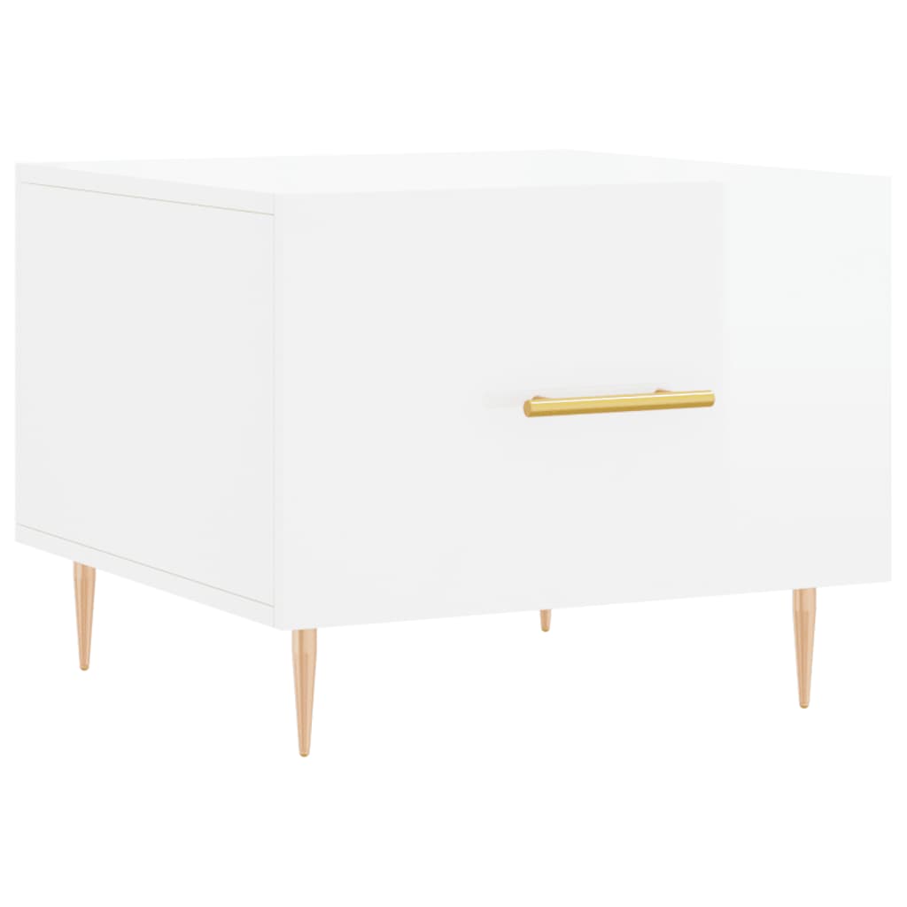 Coffee Tables 2pcs High Gloss White 50x50x40 cm Engineered Wood